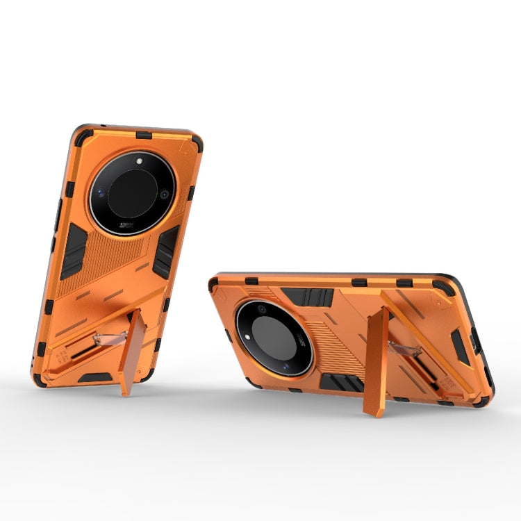 For Honor X50 5G Global / X9B Punk Armor 2 in 1 PC + TPU Phone Case with Holder(Orange) - Honor Cases by PMC Jewellery | Online Shopping South Africa | PMC Jewellery | Buy Now Pay Later Mobicred