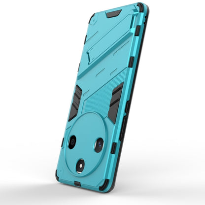 For Honor X50 5G Global / X9B Punk Armor 2 in 1 PC + TPU Phone Case with Holder(Blue) - Honor Cases by PMC Jewellery | Online Shopping South Africa | PMC Jewellery | Buy Now Pay Later Mobicred