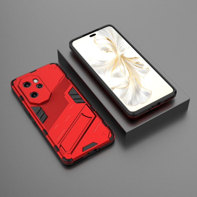 For Honor 100 Pro 5G Punk Armor 2 in 1 PC + TPU Phone Case with Holder(Red) - Honor Cases by PMC Jewellery | Online Shopping South Africa | PMC Jewellery | Buy Now Pay Later Mobicred