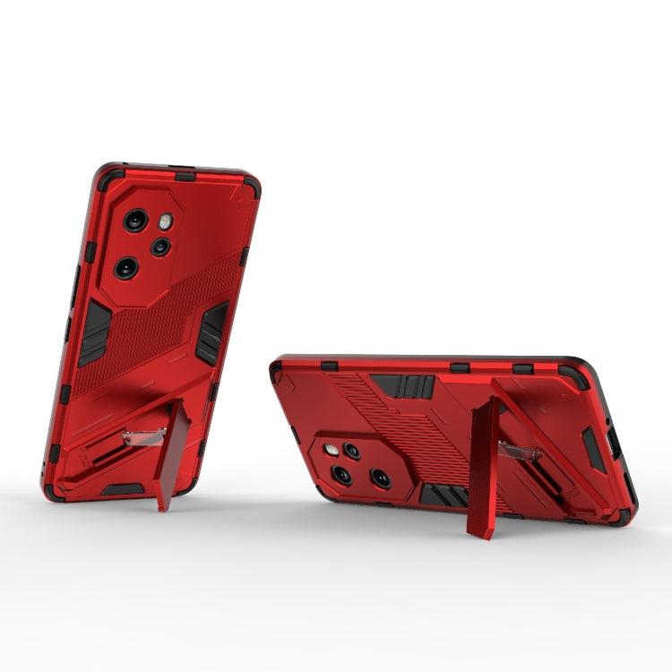 For Honor 100 Pro 5G Punk Armor 2 in 1 PC + TPU Phone Case with Holder(Red) - Honor Cases by PMC Jewellery | Online Shopping South Africa | PMC Jewellery | Buy Now Pay Later Mobicred