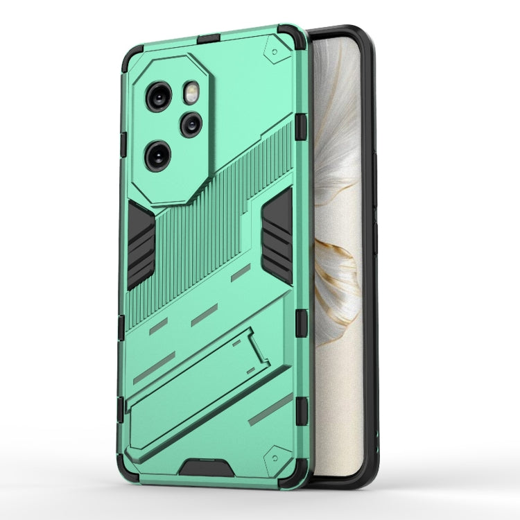 For Honor 100 Pro 5G Punk Armor 2 in 1 PC + TPU Phone Case with Holder(Green) - Honor Cases by PMC Jewellery | Online Shopping South Africa | PMC Jewellery | Buy Now Pay Later Mobicred