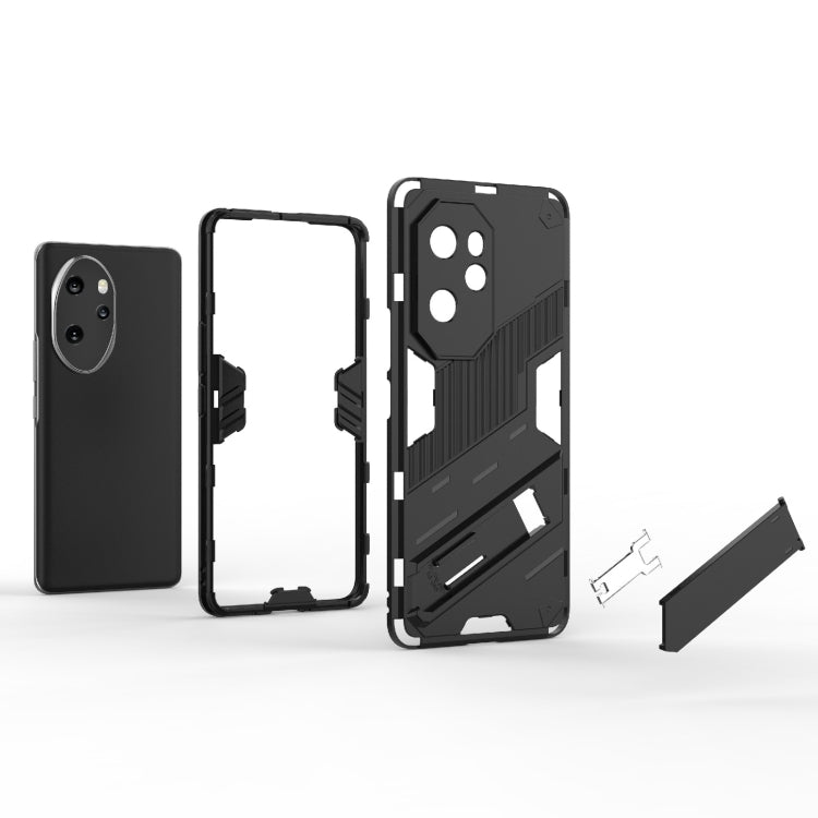 For Honor 100 Pro 5G Punk Armor 2 in 1 PC + TPU Phone Case with Holder(Light Red) - Honor Cases by PMC TechLife | Online Shopping South Africa | PMC TechLife | Buy Now Pay Later Mobicred