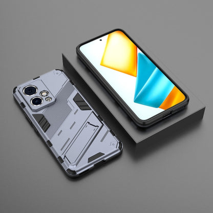 For Honor 90 GT 5G Punk Armor 2 in 1 PC + TPU Phone Case with Holder(Grey) - Honor Cases by PMC Jewellery | Online Shopping South Africa | PMC Jewellery | Buy Now Pay Later Mobicred