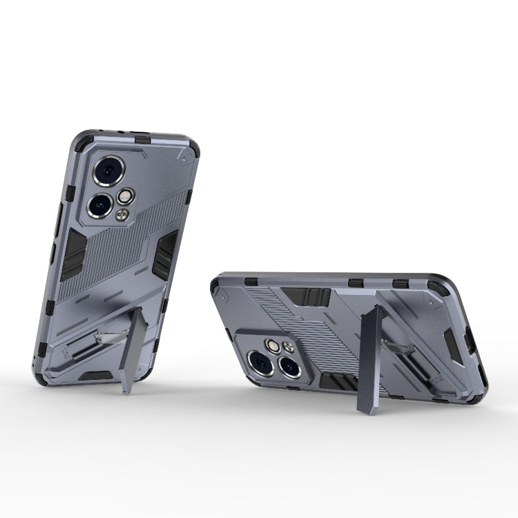 For Honor 90 GT 5G Punk Armor 2 in 1 PC + TPU Phone Case with Holder(Grey) - Honor Cases by PMC Jewellery | Online Shopping South Africa | PMC Jewellery | Buy Now Pay Later Mobicred