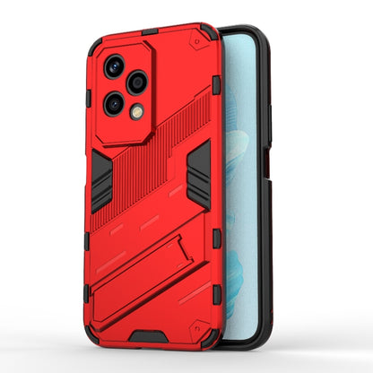 For Honor 200 Lite Global Punk Armor 2 in 1 PC + TPU Phone Case with Holder(Red) - Honor Cases by PMC Jewellery | Online Shopping South Africa | PMC Jewellery | Buy Now Pay Later Mobicred