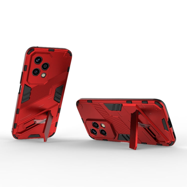 For Honor 200 Lite Global Punk Armor 2 in 1 PC + TPU Phone Case with Holder(Red) - Honor Cases by PMC Jewellery | Online Shopping South Africa | PMC Jewellery | Buy Now Pay Later Mobicred