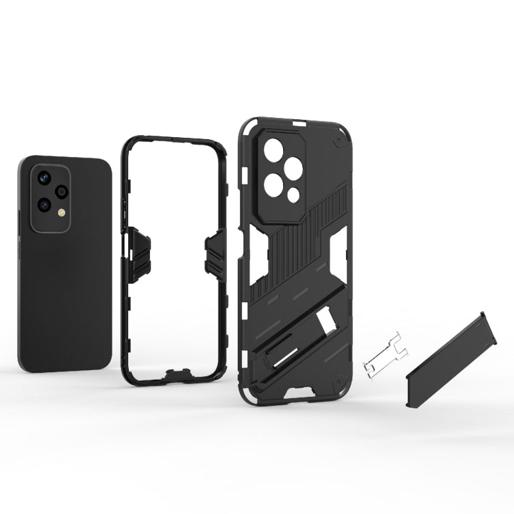 For Honor 200 Lite Global Punk Armor 2 in 1 PC + TPU Phone Case with Holder(Red) - Honor Cases by PMC TechLife | Online Shopping South Africa | PMC TechLife | Buy Now Pay Later Mobicred