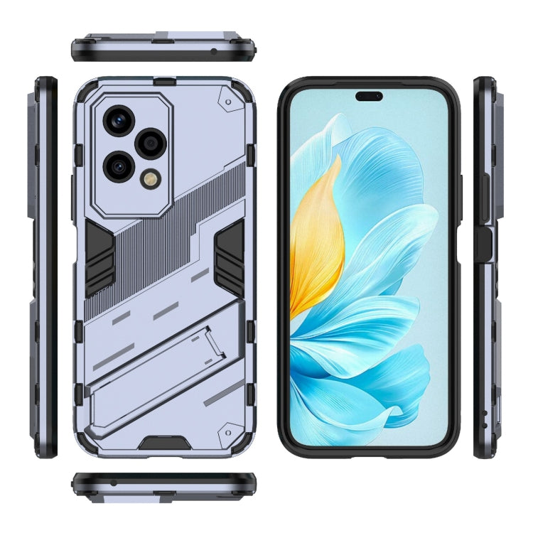 For Honor 200 Lite Global Punk Armor 2 in 1 PC + TPU Phone Case with Holder(Grey) - Honor Cases by PMC Jewellery | Online Shopping South Africa | PMC Jewellery | Buy Now Pay Later Mobicred