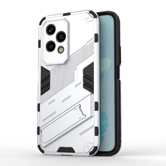 For Honor 200 Lite Global Punk Armor 2 in 1 PC + TPU Phone Case with Holder(White) - Honor Cases by PMC Jewellery | Online Shopping South Africa | PMC Jewellery | Buy Now Pay Later Mobicred