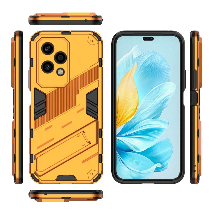 For Honor 200 Lite Global Punk Armor 2 in 1 PC + TPU Phone Case with Holder(Orange) - Honor Cases by PMC Jewellery | Online Shopping South Africa | PMC Jewellery | Buy Now Pay Later Mobicred