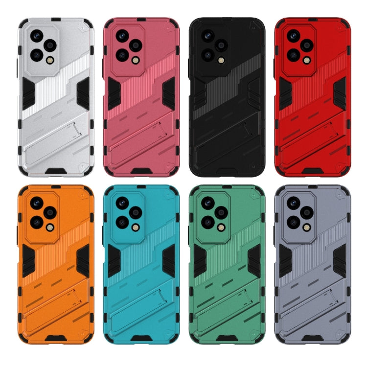 For Honor 200 Lite Global Punk Armor 2 in 1 PC + TPU Phone Case with Holder(Orange) - Honor Cases by PMC TechLife | Online Shopping South Africa | PMC TechLife | Buy Now Pay Later Mobicred