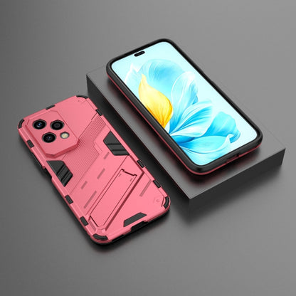 For Honor 200 Lite Global Punk Armor 2 in 1 PC + TPU Phone Case with Holder(Light Red) - Honor Cases by PMC Jewellery | Online Shopping South Africa | PMC Jewellery | Buy Now Pay Later Mobicred