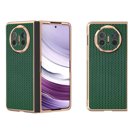 For Huawei Mate X5 Genuine Leather Luxury Series Nano Plating Phone Case(Dark Green) - Huawei Cases by PMC Jewellery | Online Shopping South Africa | PMC Jewellery | Buy Now Pay Later Mobicred