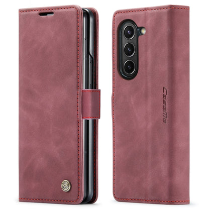 For Samsung Galaxy Z Fold5 CaseMe-013 Multifunctional Retro Frosted Leather Phone Case(Wine Red) - Galaxy Z Fold5 Cases by CaseMe | Online Shopping South Africa | PMC Jewellery | Buy Now Pay Later Mobicred