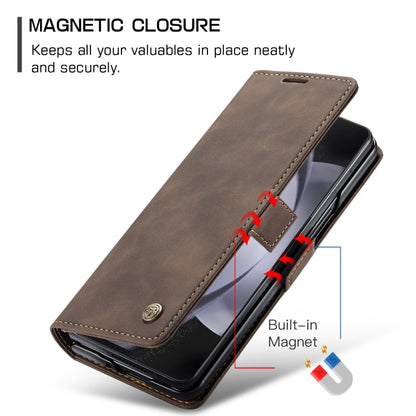 For Samsung Galaxy Z Fold5 CaseMe-013 Multifunctional Retro Frosted Leather Phone Case(Coffee) - Galaxy Z Fold5 Cases by CaseMe | Online Shopping South Africa | PMC Jewellery | Buy Now Pay Later Mobicred