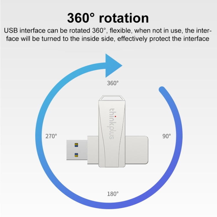 Lenovo Thinkplus USB 3.0 Rotating Flash Drive, Memory:32GB(Silver) - USB Flash Drives by Lenovo | Online Shopping South Africa | PMC Jewellery | Buy Now Pay Later Mobicred