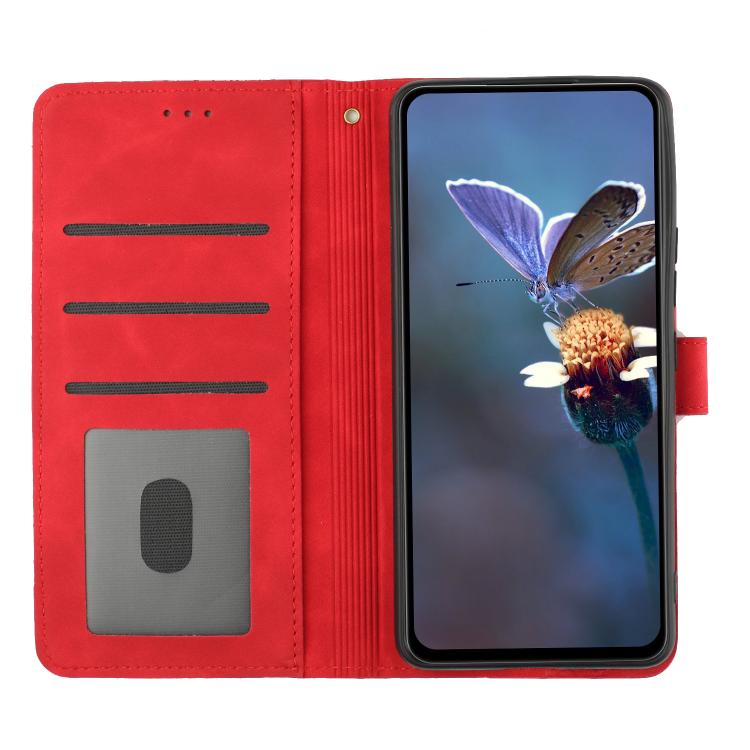 For iPhone 16e Flower Embossing Pattern Leather Phone Case(Red) - iPhone 16e Cases by PMC TechLife | Online Shopping South Africa | PMC TechLife | Buy Now Pay Later Mobicred