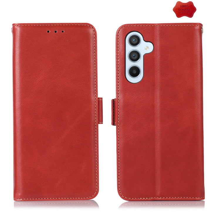 For Samsung Galaxy S24 Crazy Horse Top Layer Cowhide Leather Phone Case(Red) - Galaxy S24 5G Cases by PMC Jewellery | Online Shopping South Africa | PMC Jewellery | Buy Now Pay Later Mobicred