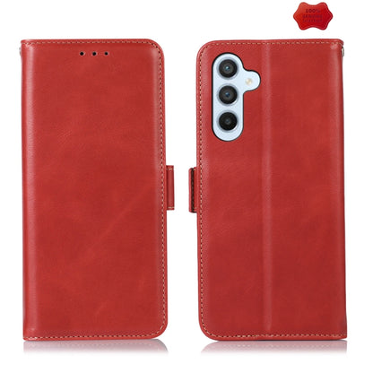 For Samsung Galaxy S24 Crazy Horse Top Layer Cowhide Leather Phone Case(Red) - Galaxy S24 5G Cases by PMC Jewellery | Online Shopping South Africa | PMC Jewellery | Buy Now Pay Later Mobicred