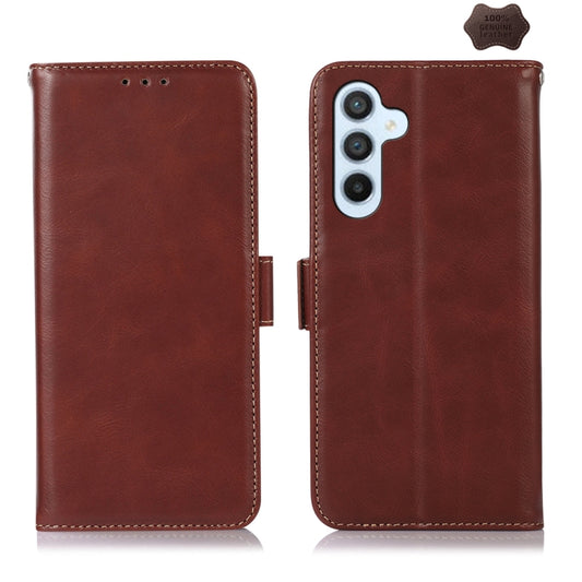 For Samsung Galaxy S24+ Crazy Horse Top Layer Cowhide Leather Phone Case(Brown) - Galaxy S24+ 5G Cases by PMC Jewellery | Online Shopping South Africa | PMC Jewellery | Buy Now Pay Later Mobicred