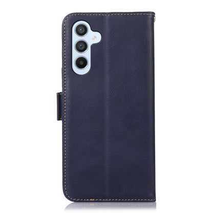 For Samsung Galaxy S24+ Crazy Horse Top Layer Cowhide Leather Phone Case(Blue) - Galaxy S24+ 5G Cases by PMC Jewellery | Online Shopping South Africa | PMC Jewellery | Buy Now Pay Later Mobicred