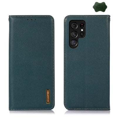 For Samsung Galaxy S24 Ultra KHAZNEH Nappa Top Layer Cowhide Leather Phone Case(Green) - Galaxy Phone Cases by PMC Jewellery | Online Shopping South Africa | PMC Jewellery | Buy Now Pay Later Mobicred