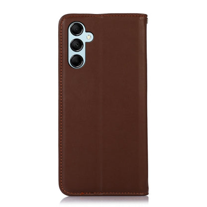 For Samsung Galaxy S24 KHAZNEH Nappa Top Layer Cowhide Leather Phone Case(Brown) - Galaxy Phone Cases by PMC Jewellery | Online Shopping South Africa | PMC Jewellery | Buy Now Pay Later Mobicred