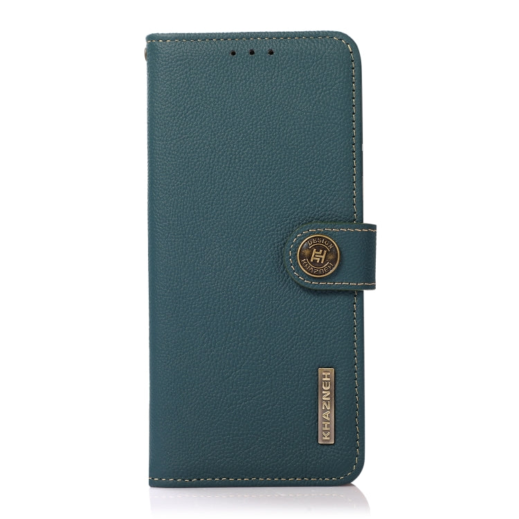 For OnePlus 12 KHAZNEH Custer Genuine Leather RFID Phone Case(Green) - OnePlus Cases by PMC TechLife | Online Shopping South Africa | PMC TechLife | Buy Now Pay Later Mobicred