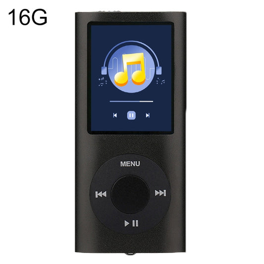 1.8 inch TFT Screen Metal MP4 Player With 16G TF Card+Earphone+Cable(Black) - MP4 Player by PMC Jewellery | Online Shopping South Africa | PMC Jewellery | Buy Now Pay Later Mobicred