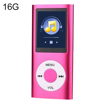 1.8 inch TFT Screen Metal MP4 Player With 16G TF Card+Earphone+Cable(Rose Red) - MP4 Player by PMC Jewellery | Online Shopping South Africa | PMC Jewellery | Buy Now Pay Later Mobicred