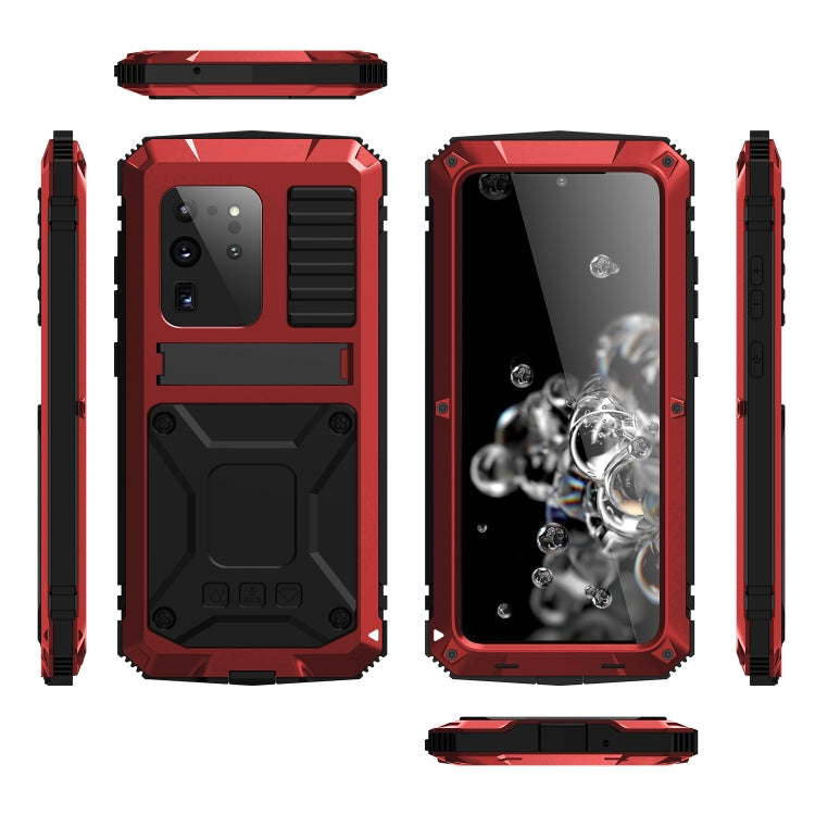 For Samsung Galaxy S20 Ultra R-JUST Waterproof Shockproof Dustproof Metal + Silicone Protective Case(Red) - Galaxy Phone Cases by R-JUST | Online Shopping South Africa | PMC Jewellery | Buy Now Pay Later Mobicred