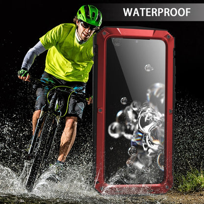 For Samsung Galaxy S20 Ultra R-JUST Waterproof Shockproof Dustproof Metal + Silicone Protective Case(Red) - Galaxy Phone Cases by R-JUST | Online Shopping South Africa | PMC Jewellery | Buy Now Pay Later Mobicred