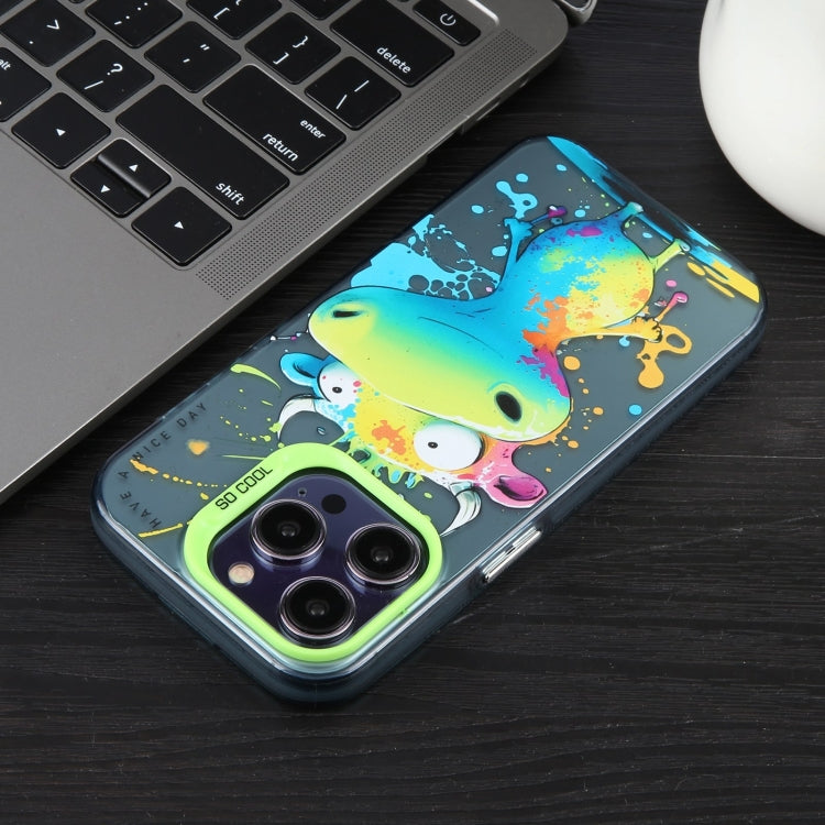 For iPhone 16 Pro Animal Pattern Oil Painting Series PC + TPU Phone Case(Happy Pig) - iPhone 16 Pro Cases by PMC Jewellery | Online Shopping South Africa | PMC Jewellery | Buy Now Pay Later Mobicred