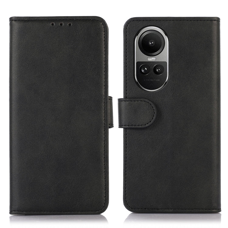 For OPPO Reno10 / Reno10 Pro Global Cow Texture Flip Leather Phone Case(Black) - OPPO Cases by PMC Jewellery | Online Shopping South Africa | PMC Jewellery | Buy Now Pay Later Mobicred