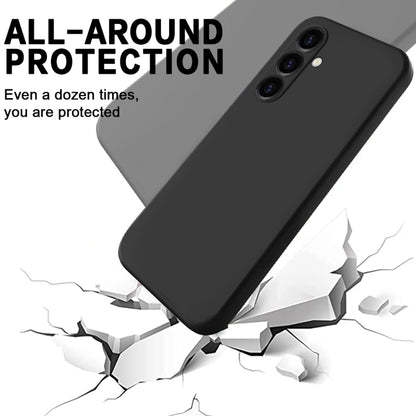 For Samsung Galaxy A25 5G Pure Color Liquid Silicone Shockproof Phone Case(Black) - Galaxy Phone Cases by PMC Jewellery | Online Shopping South Africa | PMC Jewellery