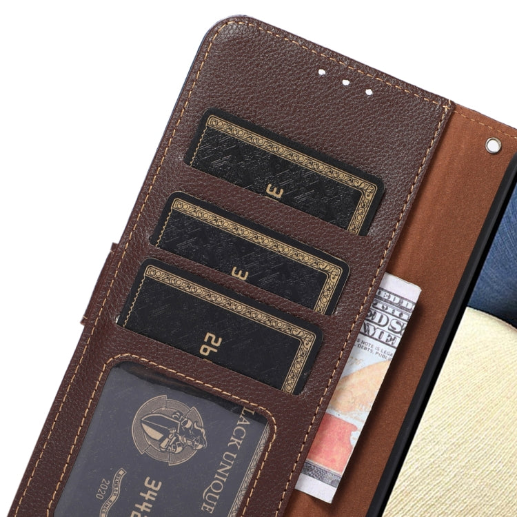 For OPPO Find X7 KHAZNEH Litchi Texture Leather RFID Phone Case(Brown) - Find X7 Cases by PMC TechLife | Online Shopping South Africa | PMC TechLife | Buy Now Pay Later Mobicred