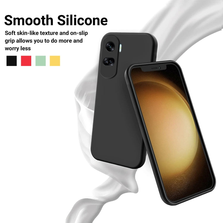 For Honor 90 Lite / X50i Pure Color Liquid Silicone Shockproof Phone Case(Black) - Honor Cases by PMC TechLife | Online Shopping South Africa | PMC TechLife | Buy Now Pay Later Mobicred