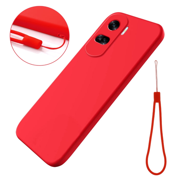 For Honor 90 Lite / X50i Pure Color Liquid Silicone Shockproof Phone Case(Red) - Honor Cases by PMC TechLife | Online Shopping South Africa | PMC TechLife | Buy Now Pay Later Mobicred