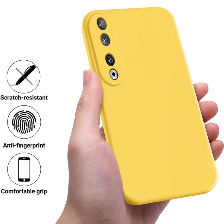 For Honor 90 Pure Color Liquid Silicone Shockproof Phone Case(Yellow) - Honor Cases by PMC Jewellery | Online Shopping South Africa | PMC Jewellery | Buy Now Pay Later Mobicred