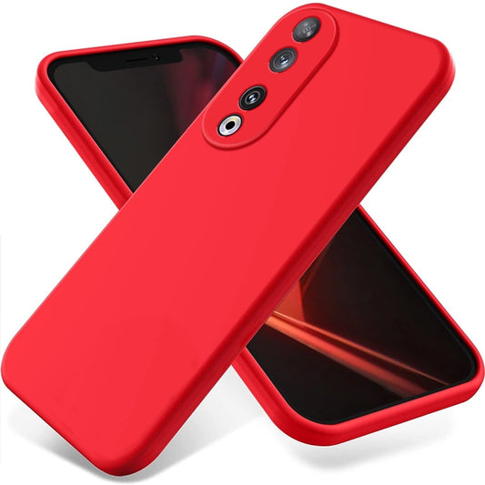 For Honor 90 Pure Color Liquid Silicone Shockproof Phone Case(Red) - Honor Cases by PMC Jewellery | Online Shopping South Africa | PMC Jewellery | Buy Now Pay Later Mobicred