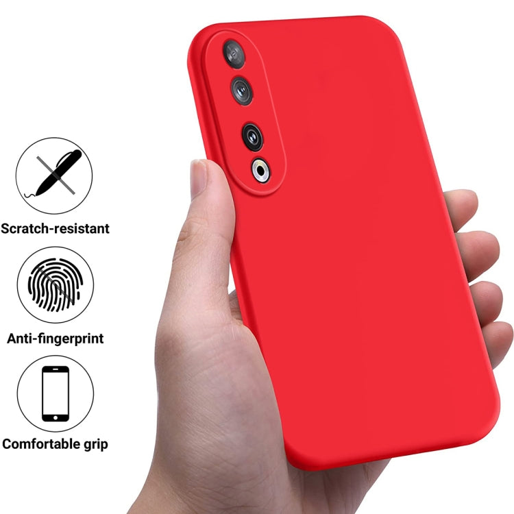 For Honor 90 Pure Color Liquid Silicone Shockproof Phone Case(Red) - Honor Cases by PMC Jewellery | Online Shopping South Africa | PMC Jewellery | Buy Now Pay Later Mobicred