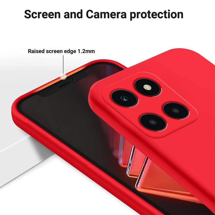 For Honor X6a Pure Color Liquid Silicone Shockproof Phone Case(Red) - Honor Cases by PMC TechLife | Online Shopping South Africa | PMC TechLife | Buy Now Pay Later Mobicred