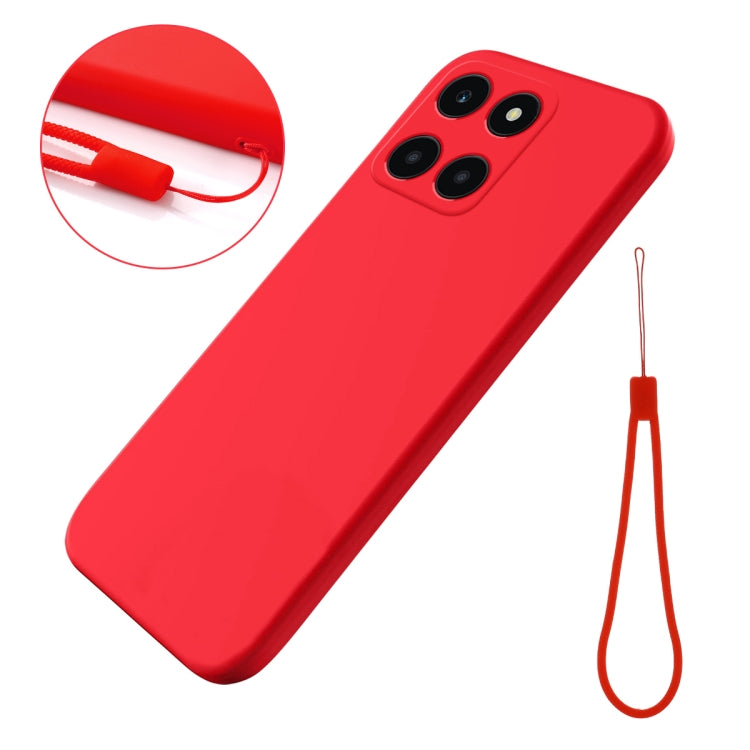 For Honor X6a Pure Color Liquid Silicone Shockproof Phone Case(Red) - Honor Cases by PMC TechLife | Online Shopping South Africa | PMC TechLife | Buy Now Pay Later Mobicred