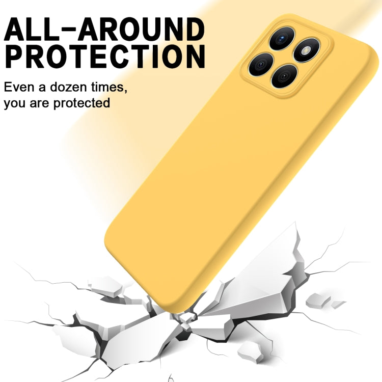 For Honor X8b Pure Color Liquid Silicone Shockproof Phone Case(Yellow) - Honor Cases by PMC Jewellery | Online Shopping South Africa | PMC Jewellery | Buy Now Pay Later Mobicred