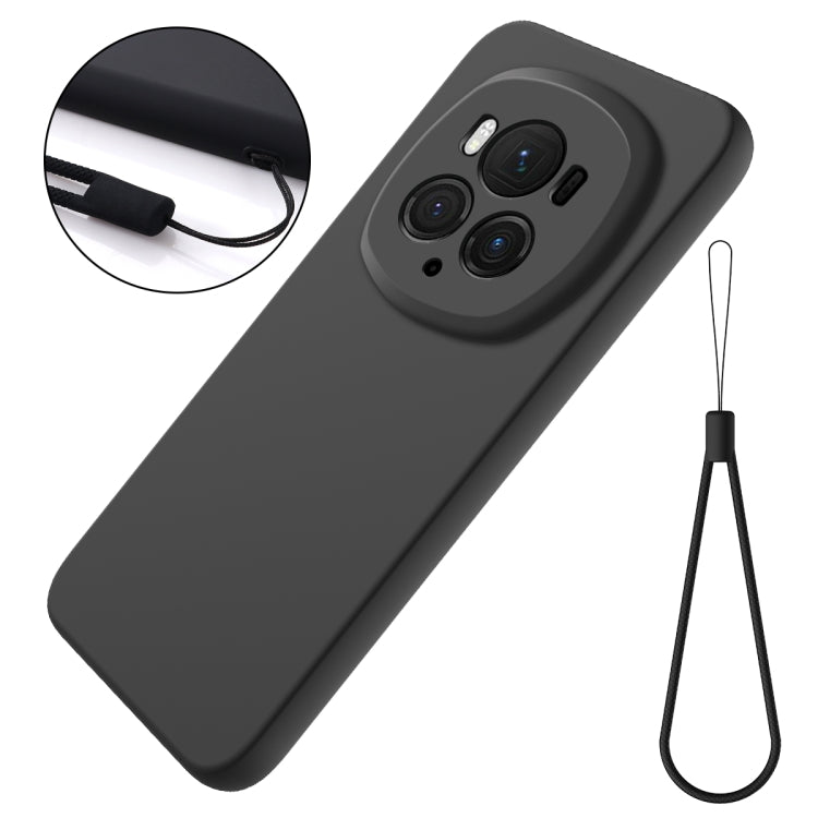 For Honor Magic6 Pro Pure Color Liquid Silicone Shockproof Phone Case(Black) - Honor Cases by PMC TechLife | Online Shopping South Africa | PMC TechLife | Buy Now Pay Later Mobicred