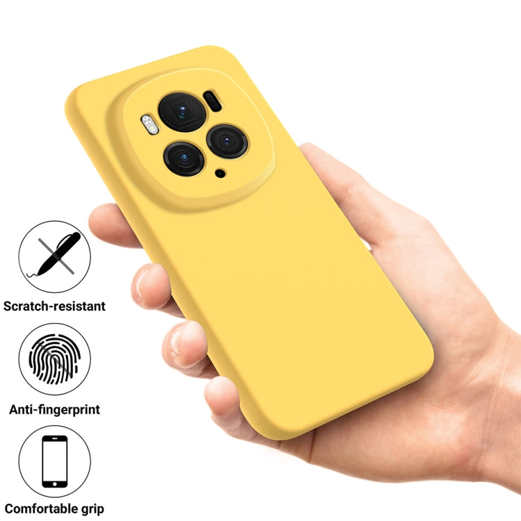 For Honor Magic6 Pro Pure Color Liquid Silicone Shockproof Phone Case(Yellow) - Honor Cases by PMC Jewellery | Online Shopping South Africa | PMC Jewellery | Buy Now Pay Later Mobicred