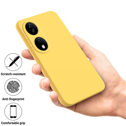 For Honor 90 Smart Pure Color Liquid Silicone Shockproof Phone Case(Yellow) - Honor Cases by PMC Jewellery | Online Shopping South Africa | PMC Jewellery | Buy Now Pay Later Mobicred