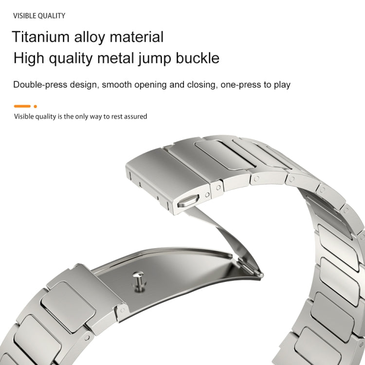 22mm Three Strains Uplift Jump Buckle Titanium Metal Watch Band(Silver) - Watch Bands by PMC TechLife | Online Shopping South Africa | PMC TechLife