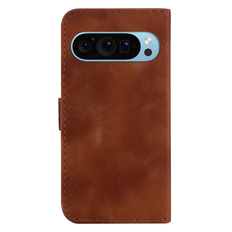 For Google Pixel 9 Pro 7-shaped Embossed Leather Phone Case(Brown) - Google Cases by PMC Jewellery | Online Shopping South Africa | PMC Jewellery | Buy Now Pay Later Mobicred