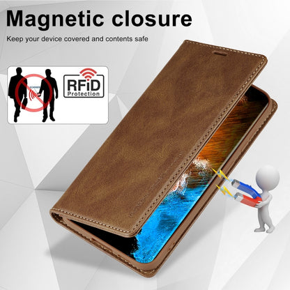 For Samsung Galaxy S24+ LC.IMEEKE RFID Anti-theft Leather Phone Case(Brown) - Galaxy S24+ 5G Cases by LC.IMEEKE | Online Shopping South Africa | PMC Jewellery | Buy Now Pay Later Mobicred